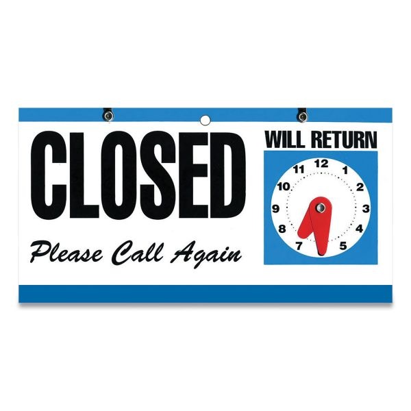 Cosco Open/Closed Outdoor Sign, 11.6 X 6, Blue/White/Black