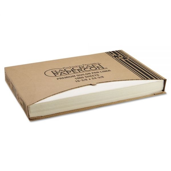 Bagcraft Grease-Proof Quilon Pan Liners, 16.38 X 24.38, White, 1,000 Sheets/Carton