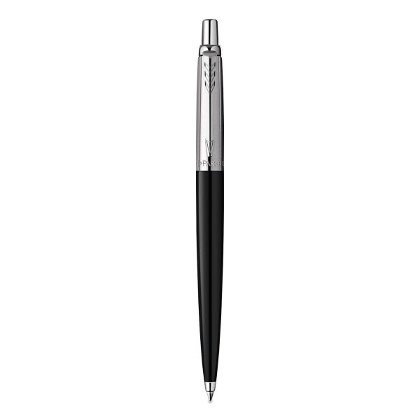 Parker Jotter Ballpoint Pen, Retractable, Medium 0.7 Mm, Blue Ink, Black/Chrome Barrel