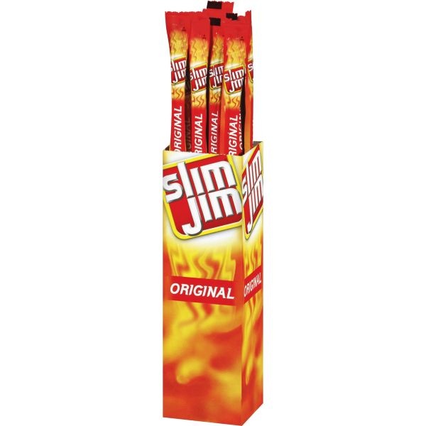Giant Slim Jim Snacks, 0.97 Oz, Pack Of 24