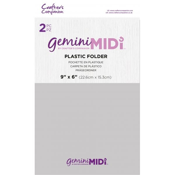 Crafter's Companion Gemini Midi Plastic Folder 6"X9" 2/Pkg