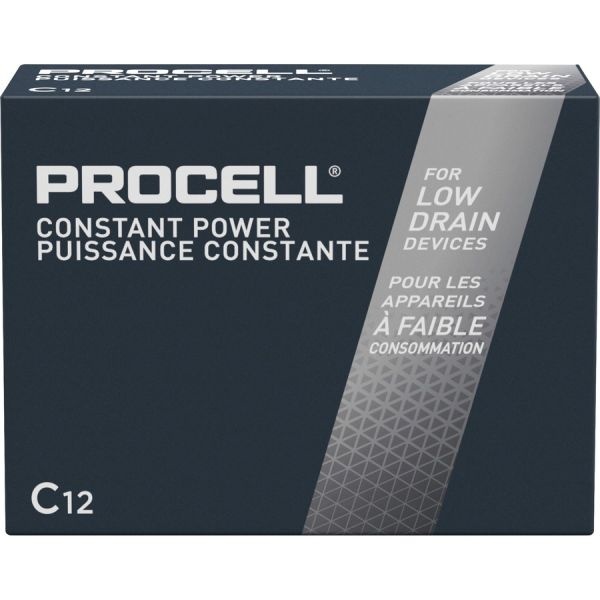 Procell Alkaline C Batteries, 12/Box