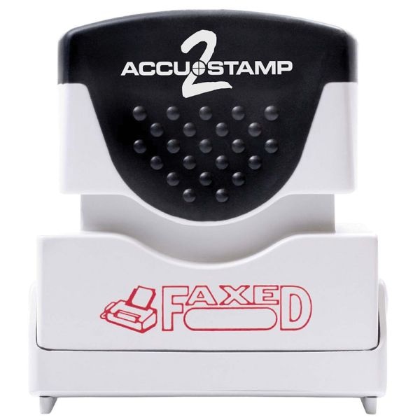 Accustamp2 Pre-Inked Message Stamp, "Faxed", Red