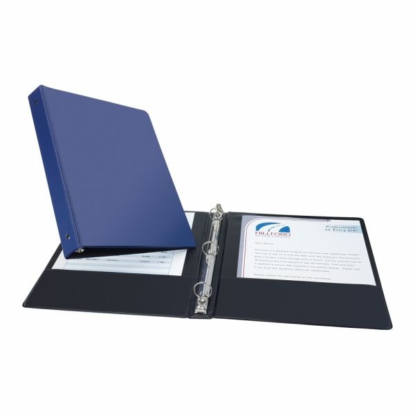 Avery Economy 3-Ring Binder, 1" Round Rings, 54% Recycled, Blue