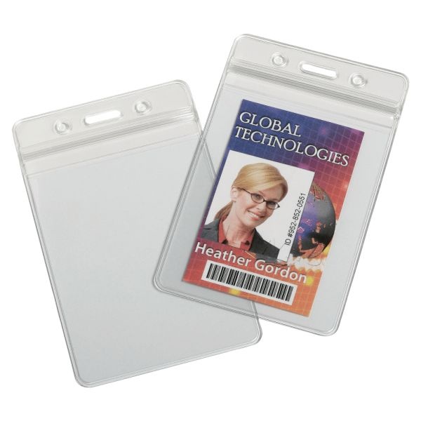 Skilcraft Resealable Badge Holders, 4"H X 4"W X 6"D, Clear, Box Of 25