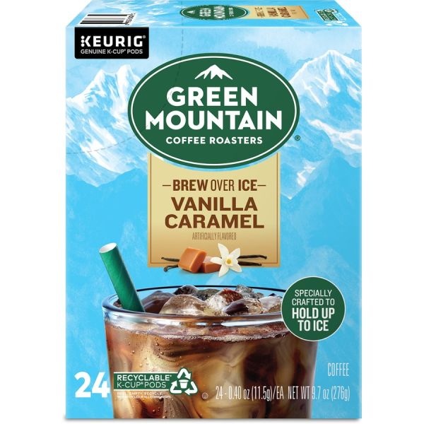 Green Mountain Coffee Vanilla Caramel Brew Over Ice Coffee K-Cups, 24/Box