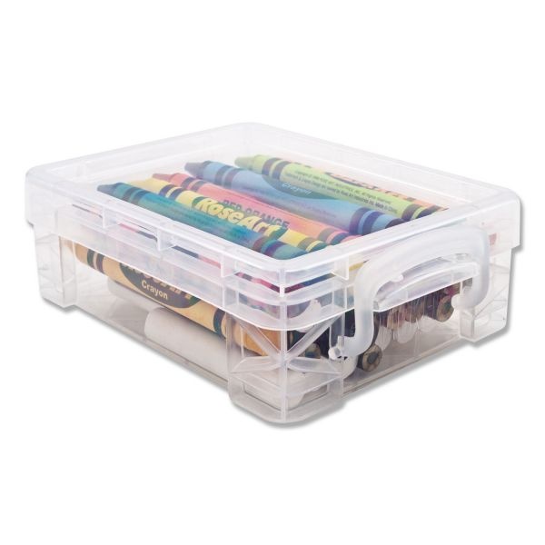 Advantus Super Stacker Crayon Box, Plastic, 4.75 X 3.5 X 1.6, Clear