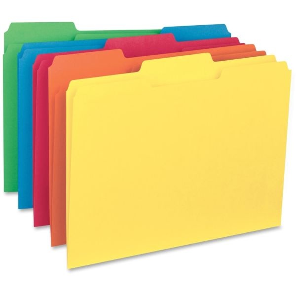 Smead Color Interior Folders, 1/3 Cut, Letter Size, Assorted Colors, Box Of 100