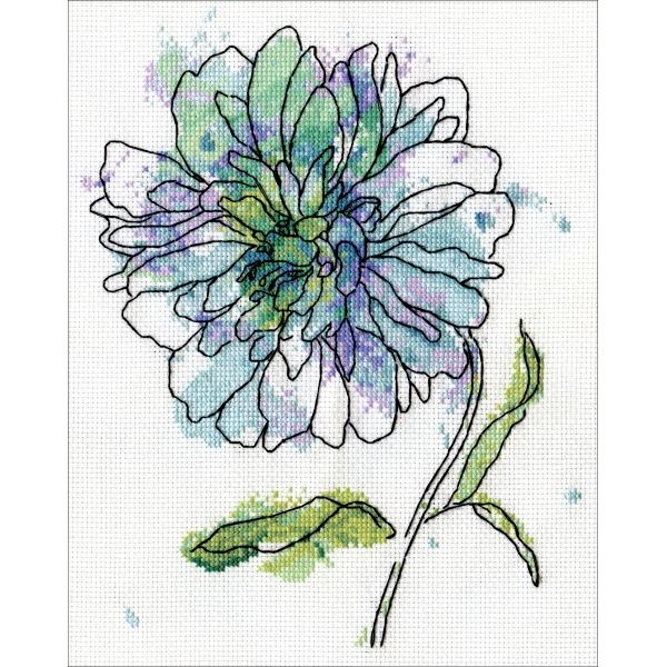 Blue Floral Counted Cross Stitch Kit