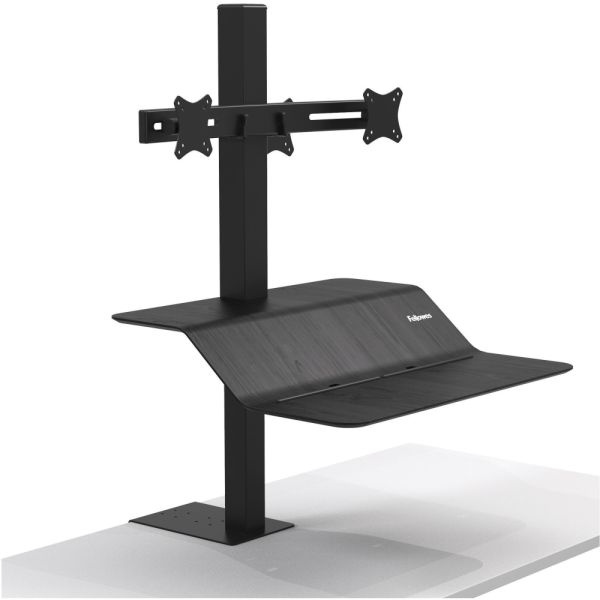 Fellowes Lotus Ve Steel Sit-Stand Workstation, Dual, Black