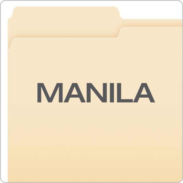 Pendaflex Manila File Folders, 1/3-Cut Tabs: Assorted, Legal Size, 0.75" Expansion, Manila, 100/Box