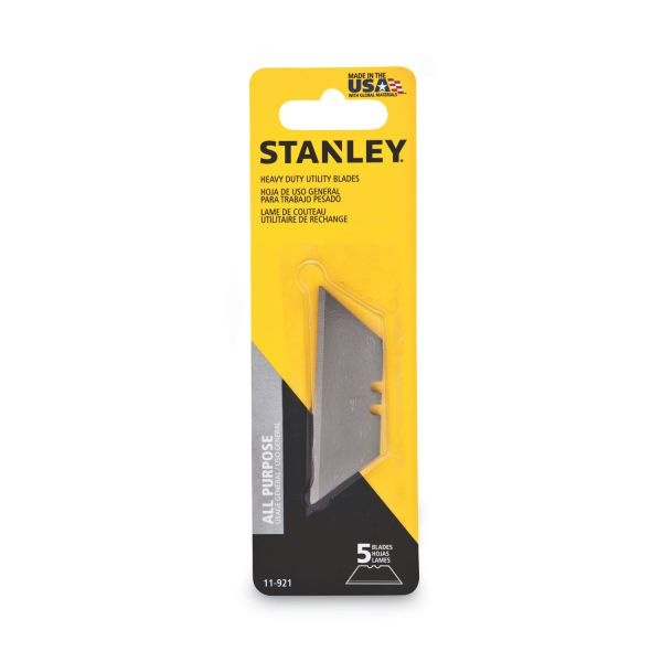 Stanley Replacement Heavy-Duty Utility Knife Blades, Pack Of 5