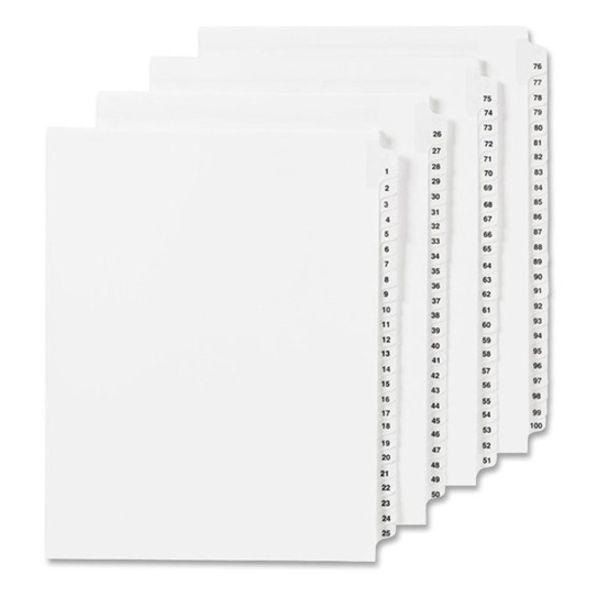 Avery Preprinted Legal Exhibit Side Tab Index Dividers, Allstate Style, 10-Tab, 38, 11 X 8.5, White, 25/Pack