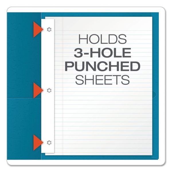 Oxford Twin-Pocket Folders With 3 Fasteners, 135-Sheet Capacity, Assorted Colors, 25/Box