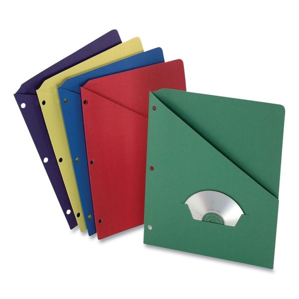 Pendaflex Slash Pocket Project Folders, 3-Hole Punched, Straight Tab, Letter Size, Assorted, 25/Pack