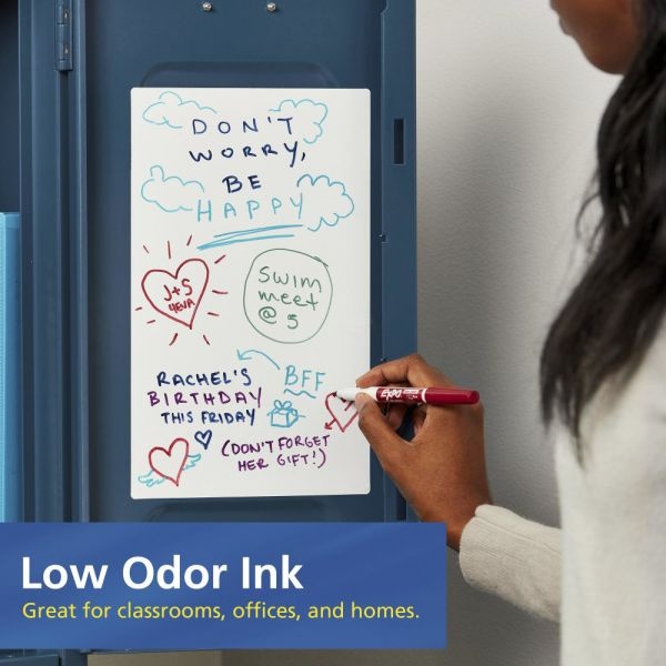 Expo Low-Odor Dry-Erase Marker, Fine Bullet Tip, Assorted Colors, 8/Set