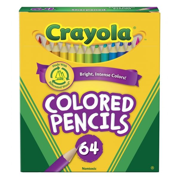 Crayola Kids' Color Choice Short Color Pencil Set, Box Of 64