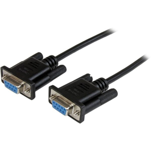 1M Black Db9 Rs232 Serial Null Modem Cable F/f