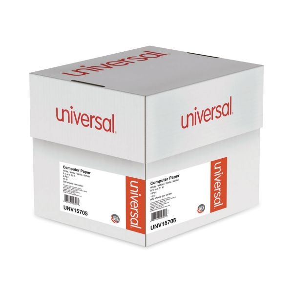 Universal Printout Paper, 4-Part, 15 Lb Bond Weight, 9.5 X 11, White, 900/Carton