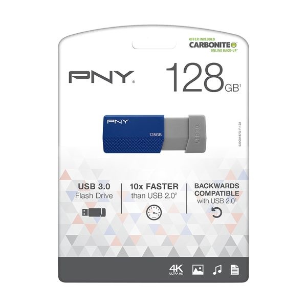 Pny Usb 3.0 Flash Drive, 128Gb, Assorted Colors