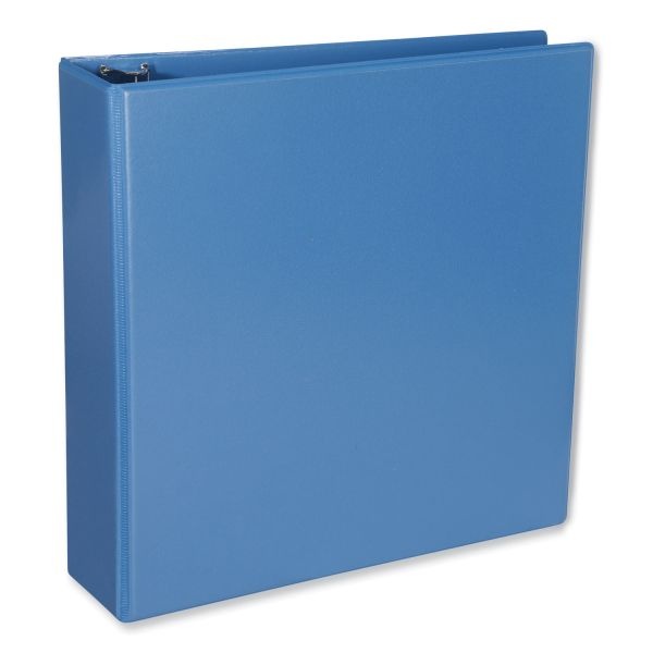 Universal Deluxe 3-Ring View Binder, 2" Capacity, Round Ring, Light Blue