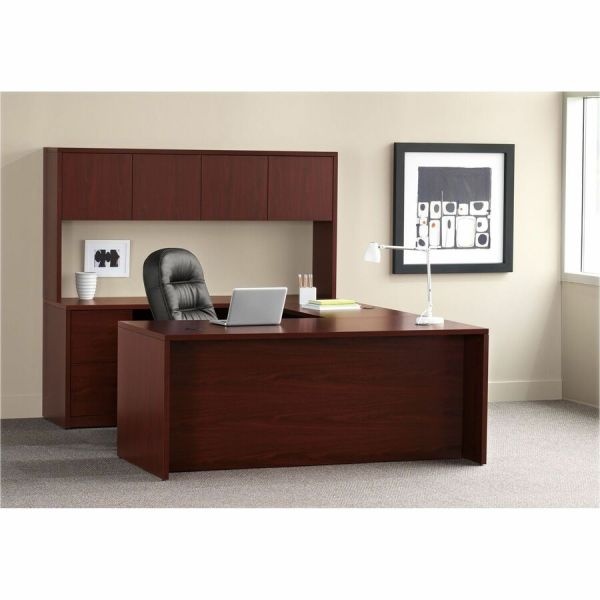 Hon 10500 Series "L" Workstation Right Pedestal Desk With Full-Height Pedestal, 72" X 36" X 29.5", Mahogany