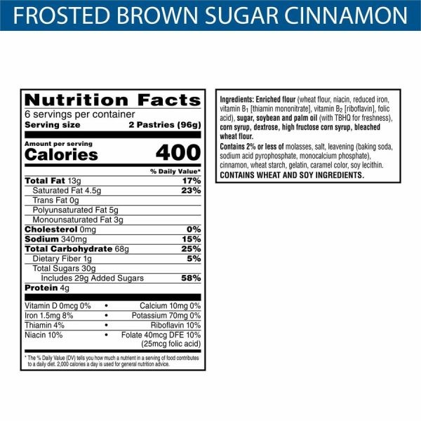 Pop-Tarts Frosted Brown Sugar Cinnamon - Cinnamon, Brown Sugar, Frosted Brown Sugar Cinnamon - 1 - 1.27 Lb - 12 / Box