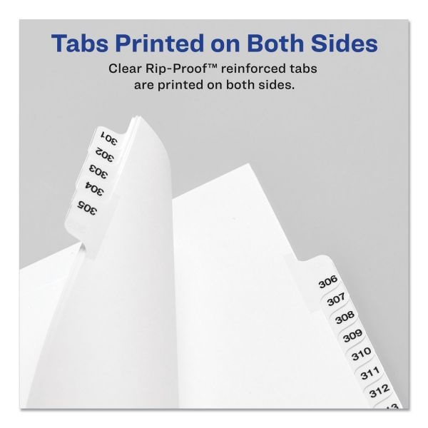 Avery Preprinted Legal Exhibit Side Tab Index Dividers, Avery Style, 10-Tab, 8, 11 X 8.5, White, 25/Pack