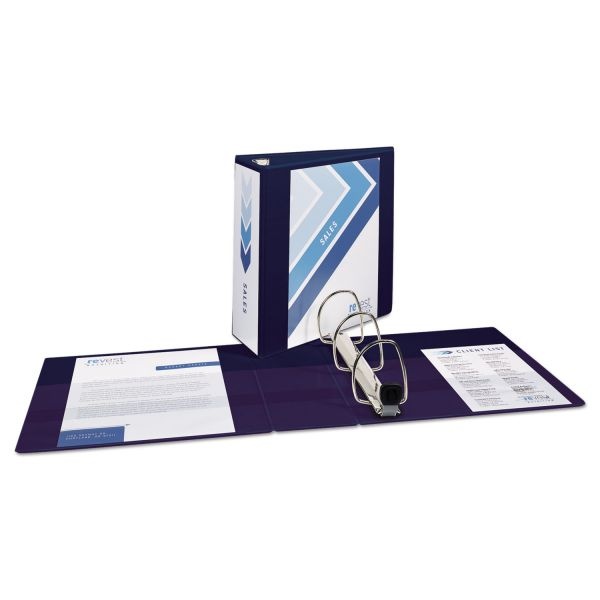 Avery Heavy-Duty 3-Ring View Binder W/Locking 1-Touch Ezd Rings, 4" Capacity, Navy Blue