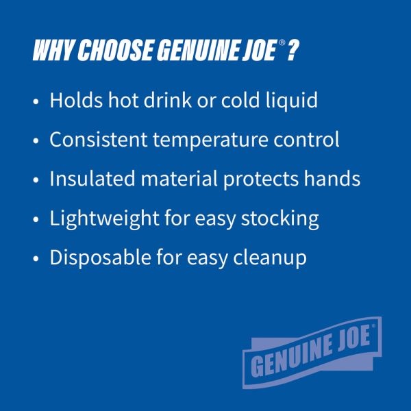 Genuine Joe 14 Oz Foam Cups, White, 1,000/Carton