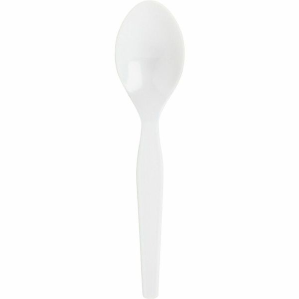 Genuine Joe Heavyweight Disposable Spoons - 1 Piece(S) - 4000/Carton - Spoon - 1 X Spoon - Disposable - Polystyrene - White