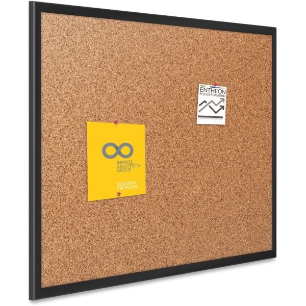 Quartet Classic Cork Bulletin Board, 24" X 36", Aluminum Frame With Black Finish