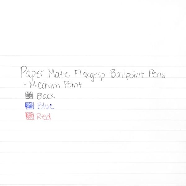Paper Mate Flexgrip Ultra Ballpoint Pens, Medium Point, 1.0 Mm, 42% Recycled, Blue Barrel, Blue Ink, Pack Of 12