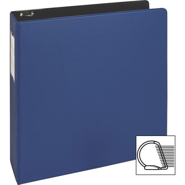 Business Source Slanted D-Ring Binders, 2" Ring, Blue