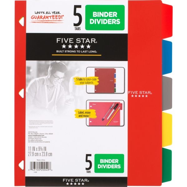 Five Star Multicolor Index Dividers