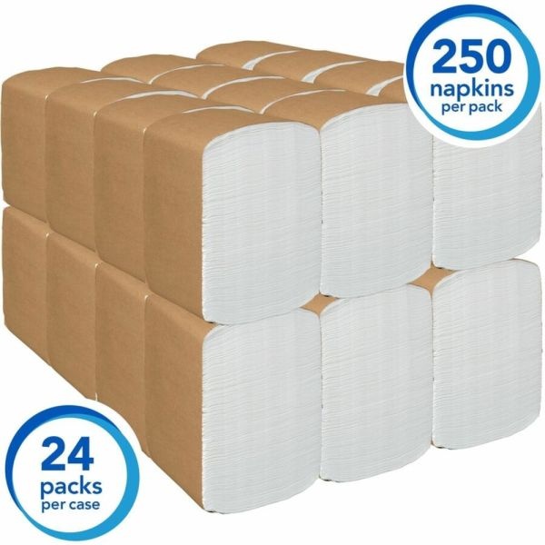 Scott Dinner Paper Napkins - 12" X 13" - White - 375 Per Pack - 6000 / Carton