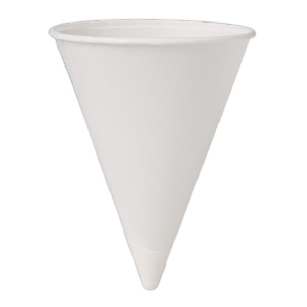 Solo Paper Cone Water Cups, White, 4 Oz, Bag Of 200 Cups