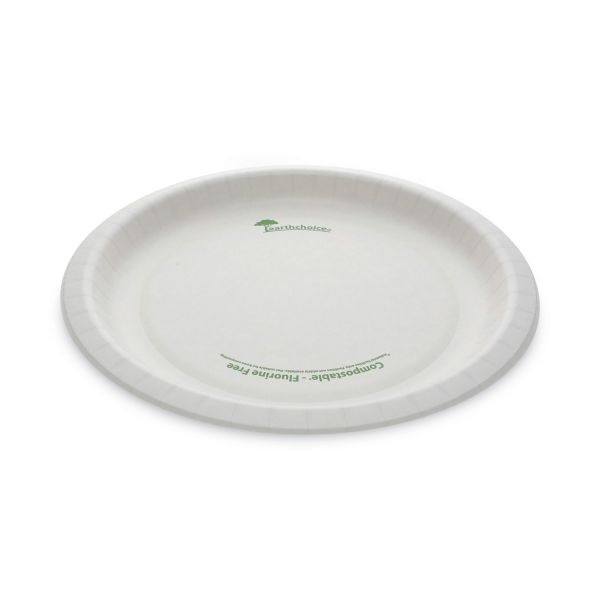 Pactiv Evergreen Earthchoice Pressware Dinnerware, Plate, 10" Dia, White, 300/Carton