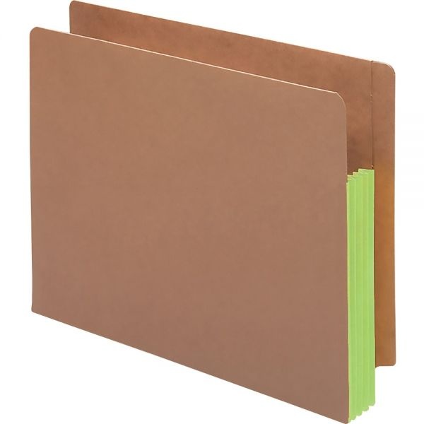 Smead Redrope Drop-Front End Tab File Pockets, Fully Lined 6.5" High Gussets, 3.5" Expansion, Letter Size, Redrope/Green, 10/Box