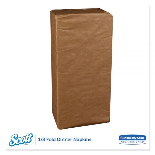 Scott 1/8-Fold Dinner Napkins, 2-Ply, 17 X 14 63/100, White, 300/Pack, 10 Packs/Carton