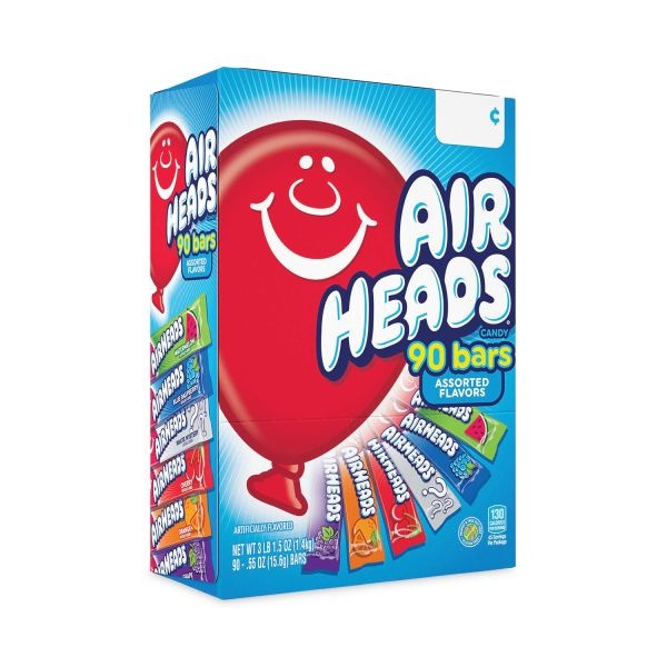 Airheads Variety Box, Assorted Flavors, 0.55 Oz Bar, 90/Pack