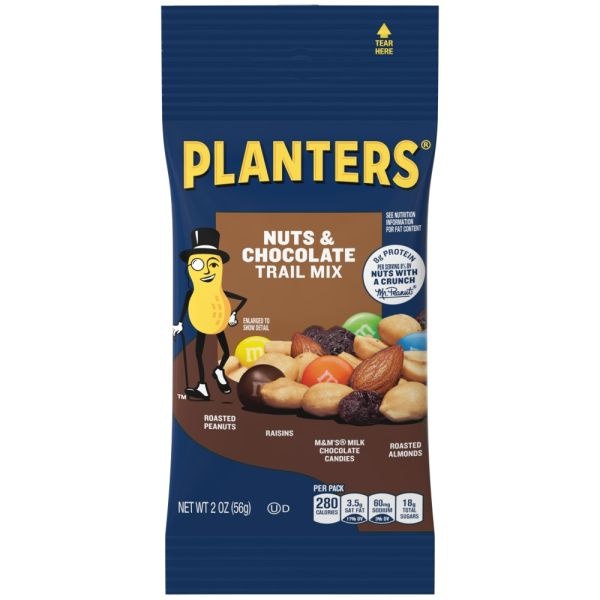 Planters Nuts & Chocolate Trail Mix Bags, 2 Oz, Pack Of 72 Trail Mix Bags