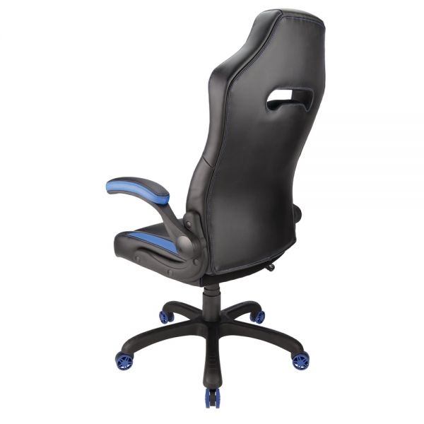 Rs Gaming Bonded Leather High-Back Gaming Chair, Blue/Black