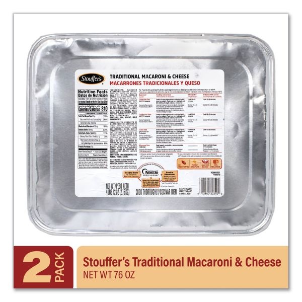Stouffer's Traditional Baked Macaroni And Cheese, 76 Oz Tray, 2/Pack