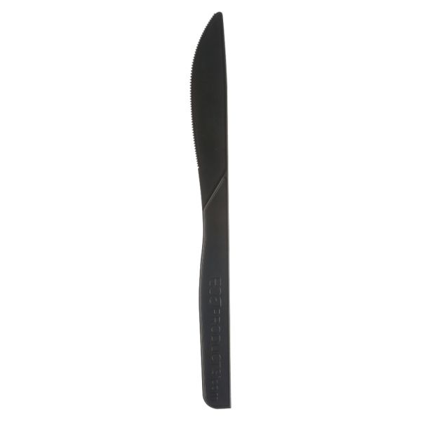 Eco-Products 100% Recycled Polystyrene Cutlery, Knives, Black, Box Of 1000
