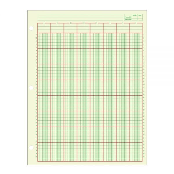 Adams Analysis Pad, 8 1/2" X 11", 100 Pages (50 Sheets), 8 Columns, Green