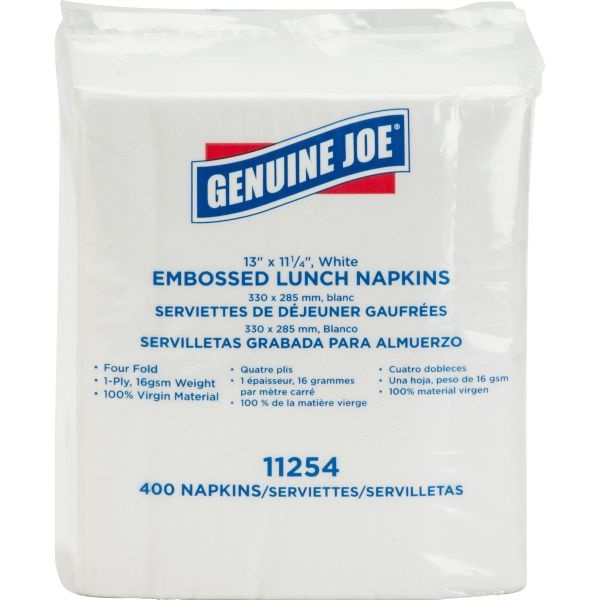 Genuine Joe 1-Ply Embossed Lunch Napkins