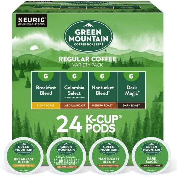 Green Mountain Coffee Regular Variety Pack Coffee K-Cups, 22/Box