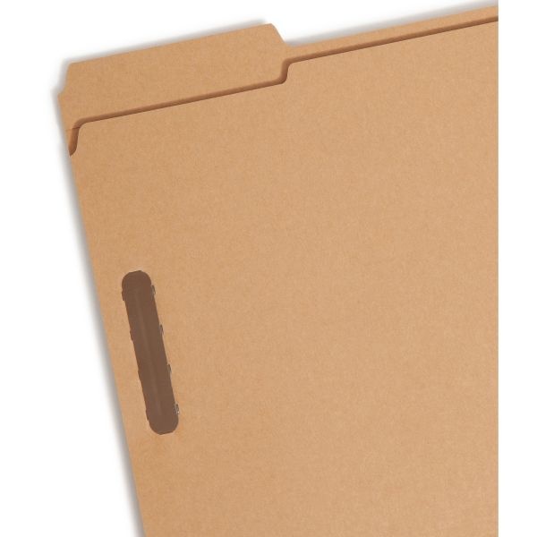 Smead Kraft Reinforced Tab Fastener Folders, Letter Size, 1/3 Cut, Pack Of 50