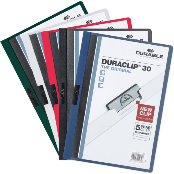 Durable Duraclip 30 Report Covers, 8 1/2" X 11", Black